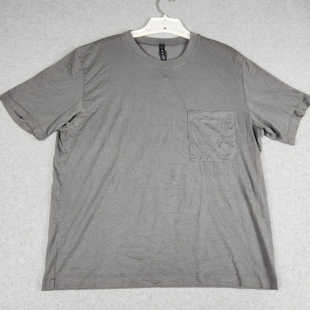 Lululemon Pocket T Shirt Mens Small Gray Pima Cotton Crew Neck Casual Outdoor